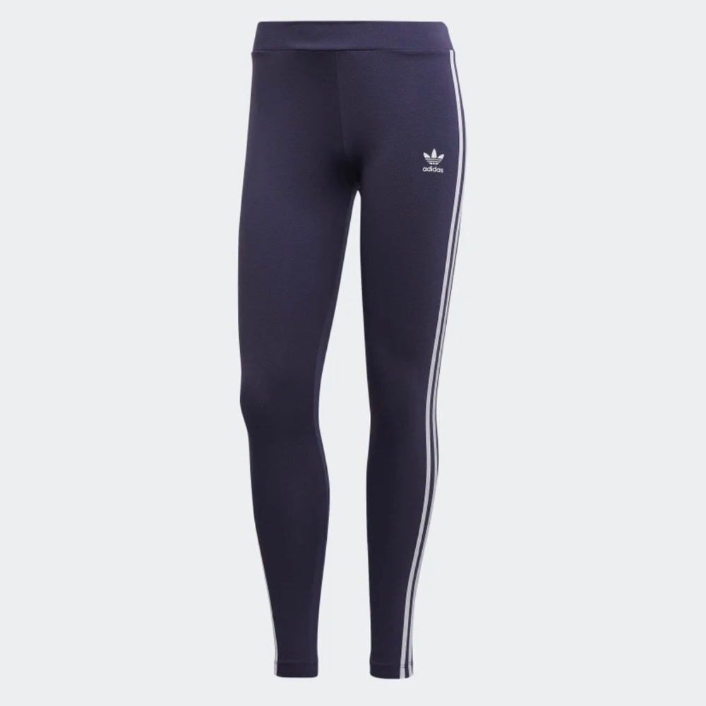 Womens navy blue Adidas 3 strip leggings